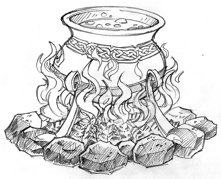 Cauldron Drawing Witchcraft Coloring Book PNG, Clipart, Art, Artwork, Black And White, Black Cauldron, Cauldron Free PNG Download