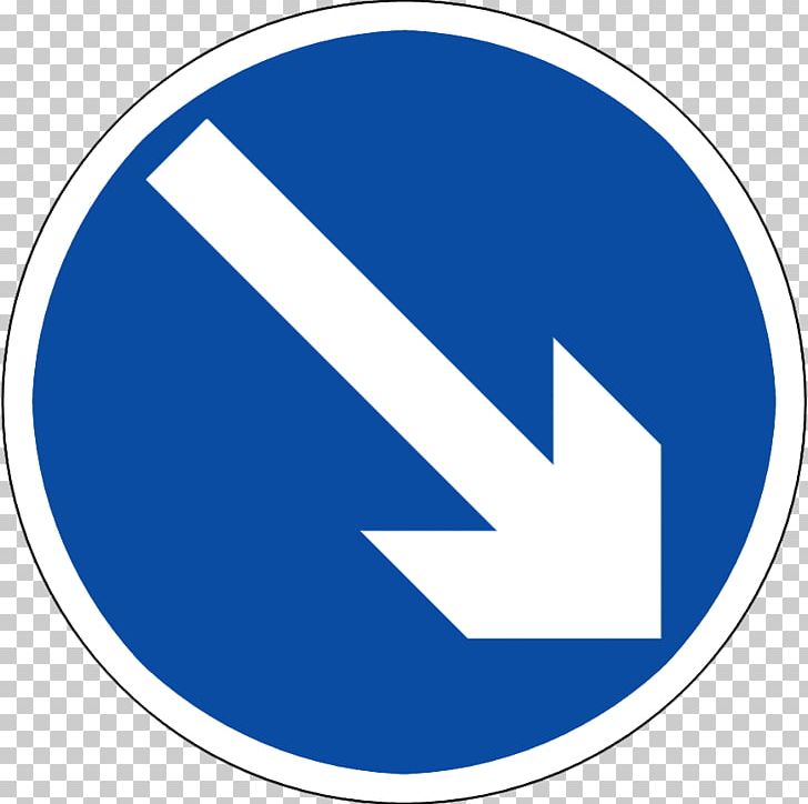 Traffic Sign Road Arrow Mandatory Sign PNG, Clipart, Angle, Area, Arrow, Blue, Bollard Free PNG Download