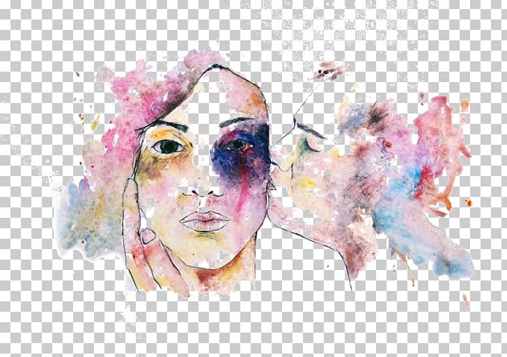 Watercolor Painting Gender Violence Split Violencia & Género PNG, Clipart, Abuse, Art, Domestic Violence, Drawing, Face Free PNG Download
