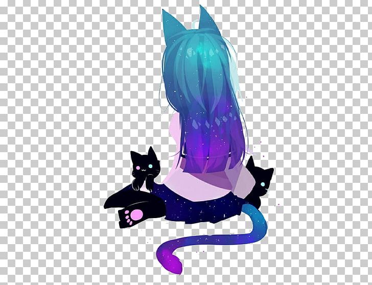 Black Cat Kavaii Anime Catgirl PNG, Clipart, Animals, Anime, Avatan, Avatan Plus, Black Cat Free PNG Download