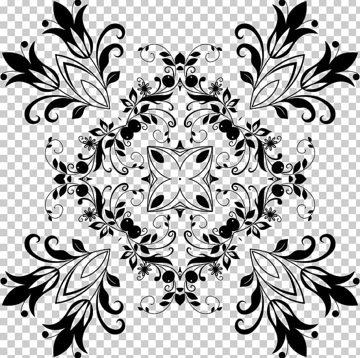 Flower Floral Design PNG, Clipart, Black, Black And White, Branch, Circle, Decorative Arts Free PNG Download