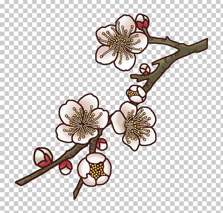 Plum Blossom Illustration PNG, Clipart, Body Jewelry, Branch, Cartoon, Cherry Blossom, Creative Free PNG Download