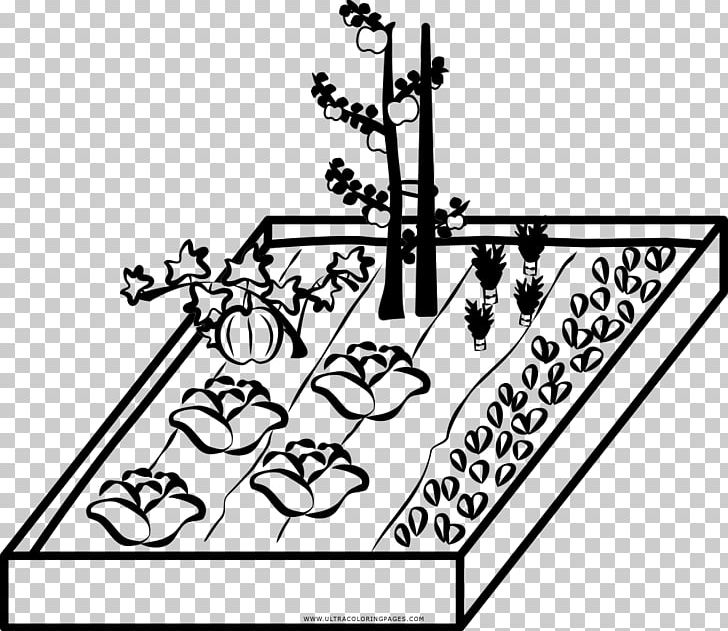 black and white vegetable garden clipart