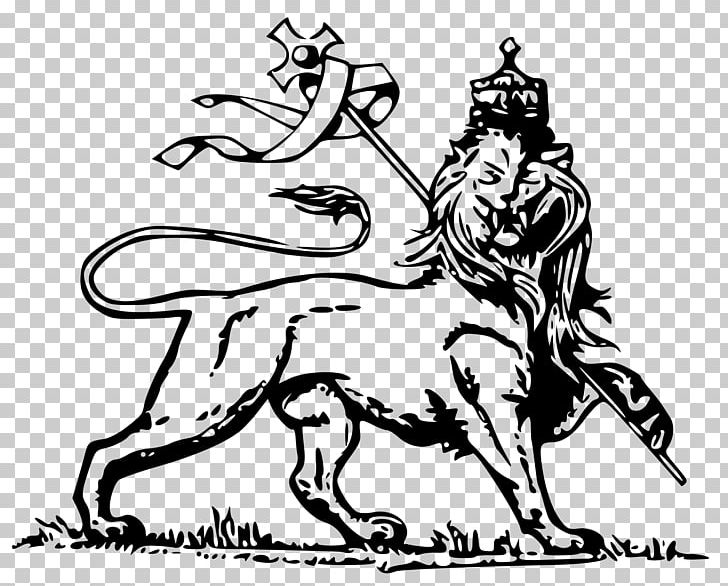 Lion Of Judah Kingdom Of Judah Tribe Of Judah Ethiopia PNG, Clipart, Animals, Art, Artwork, Black And White, Carnivoran Free PNG Download