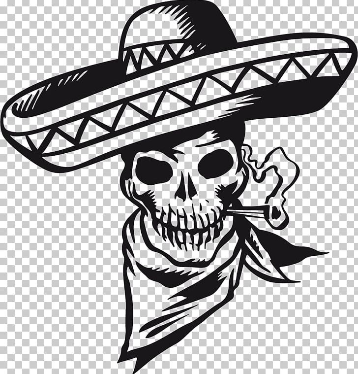 Calavera Skull Wall Decal Mexican Cuisine Cartoon PNG, Clipart, Art, Black And White, Bone, Calavera, Carros 4x4 Free PNG Download