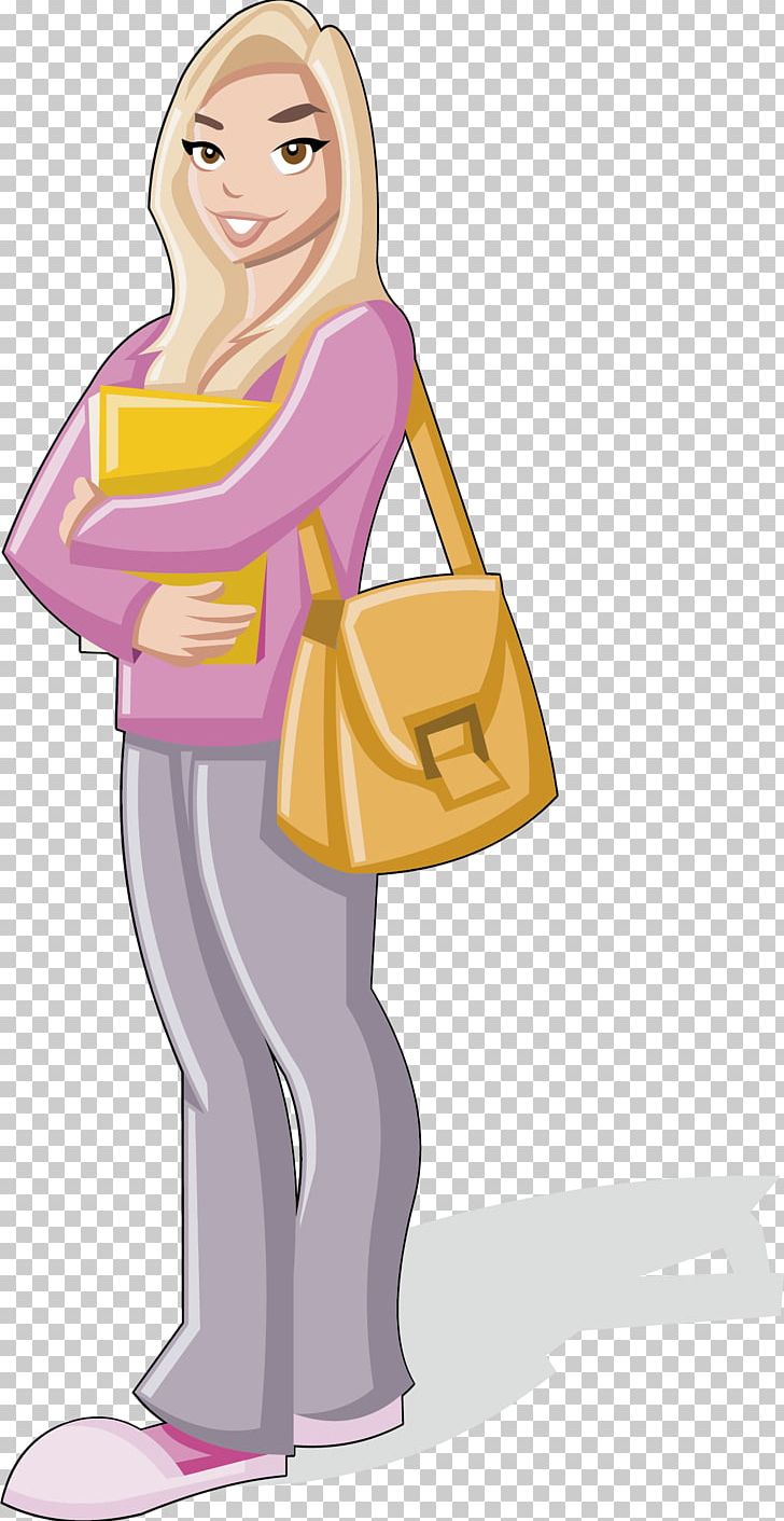 Student Cartoon Woman Illustration PNG, Clipart, Arm, Backpack, Business Woman, Child, Encapsulated Postscript Free PNG Download