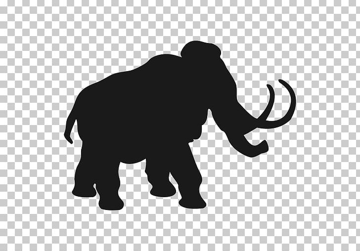 Silhouette Woolly Mammoth PNG, Clipart, African Elephant, Animals, Black And White, Cattle Like Mammal, Drawing Free PNG Download