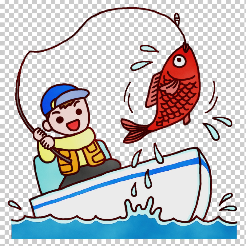 Cartoon Character Fish Area Happiness PNG, Clipart, Area, Beak, Biology, Cartoon, Character Free PNG Download