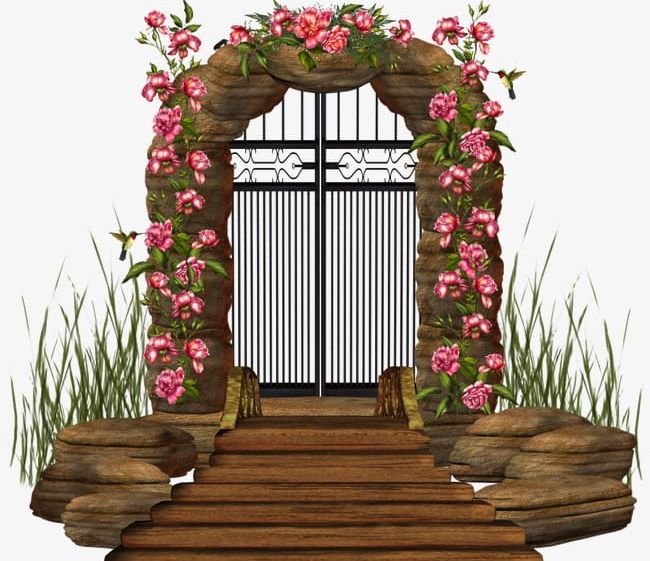 Iron Gate PNG, Clipart, Door, Flowers, Gate Clipart, Grass, Hand Free PNG Download
