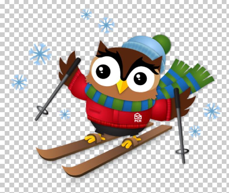 Owl Skiing Snow PNG, Clipart, Animals, Bird, Bird Of Prey, Cartoon, Christmas Free PNG Download