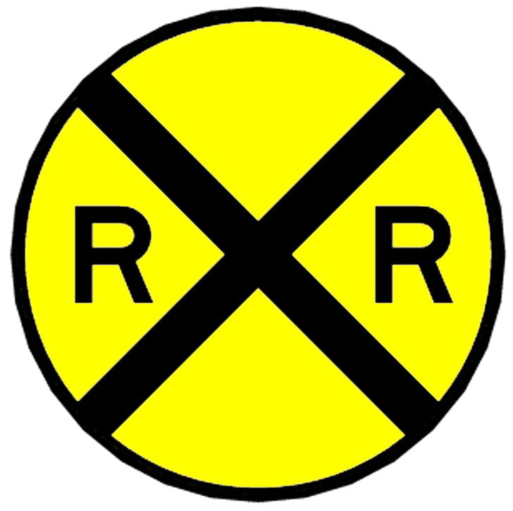 Rail Transport Train Level Crossing Sign Track PNG, Clipart, Area, Brand, Circle, Crossbuck, Highway Free PNG Download