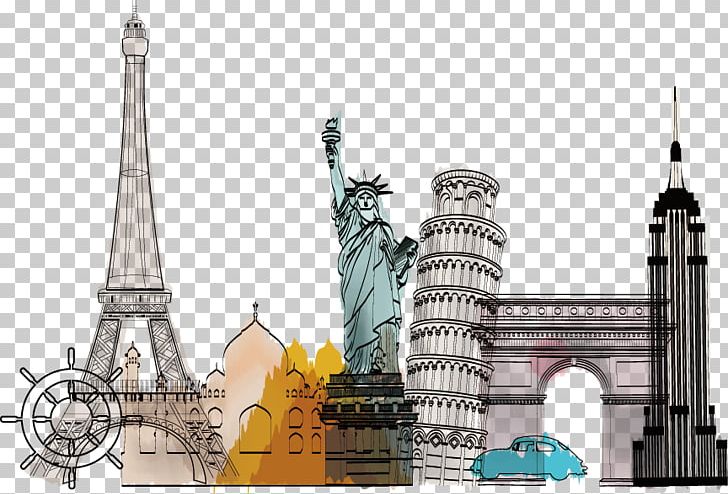 Air Travel Illustration PNG, Clipart, Building, Eiffel, Hand, Handpainted Flowers, Happy Birthday Vector Images Free PNG Download