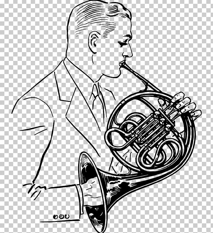 French Horns Drawing Hornist PNG, Clipart, Alto Horn, Arm, Artwork, Black And White, Brass Instrument Free PNG Download