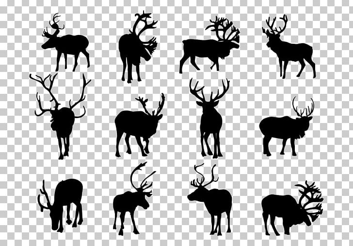 Reindeer Silhouette PNG, Clipart, Antler, Black And White, Cartoon, Computer Icons, Deer Free PNG Download