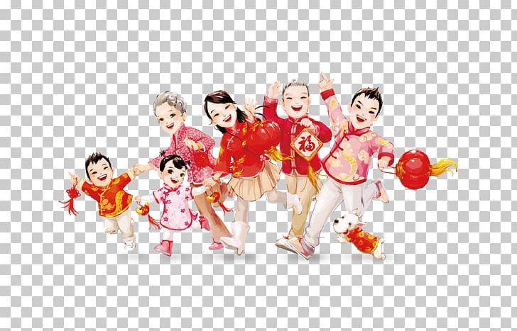 Chinese New Year Reunion Dinner Lantern Kinship PNG, Clipart, Cartoon, Child, Computer Wallpaper, Family Reunion, Fictional Character Free PNG Download
