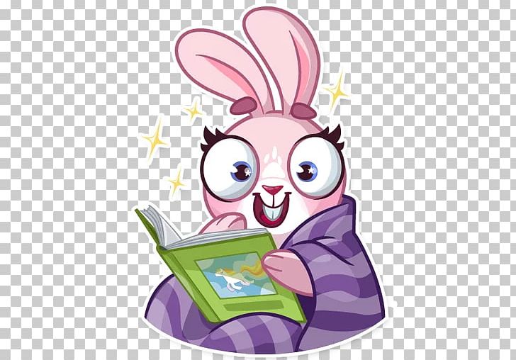 Rabbit Sticker Telegram Easter Bunny PNG, Clipart, Animals, Art, Cartoon, Easter, Easter Bunny Free PNG Download