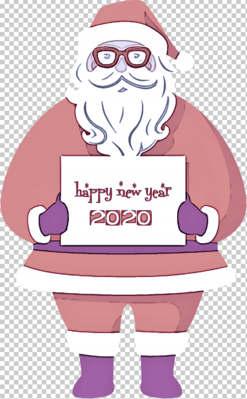 Happy New Year 2020 Santa PNG, Clipart, 2020, Beard, Cartoon, Facial Hair, Happy New Year Free PNG Download
