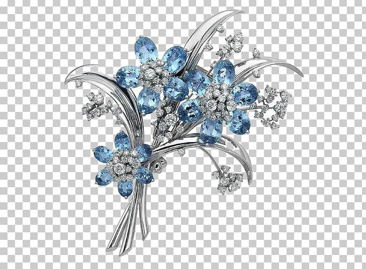 Brooch Van Cleef & Arpels Jewellery Gemstone Luxury Goods PNG, Clipart, Aquamarine, Blue, Body Jewelry, Cabochon, Cut Flowers Free PNG Download