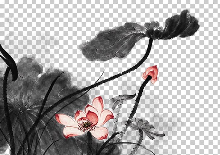 Ink Wash Painting Shan Shui Chinoiserie PNG, Clipart, Black And White, Blossom, Branch, Chinese, Chinese Painting Free PNG Download