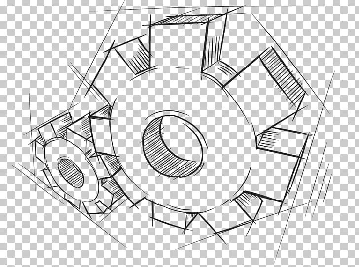 Drawing Gear Mechanical Engineering PNG, Clipart, Angle, Area, Art, Artwork, Black And White Free PNG Download
