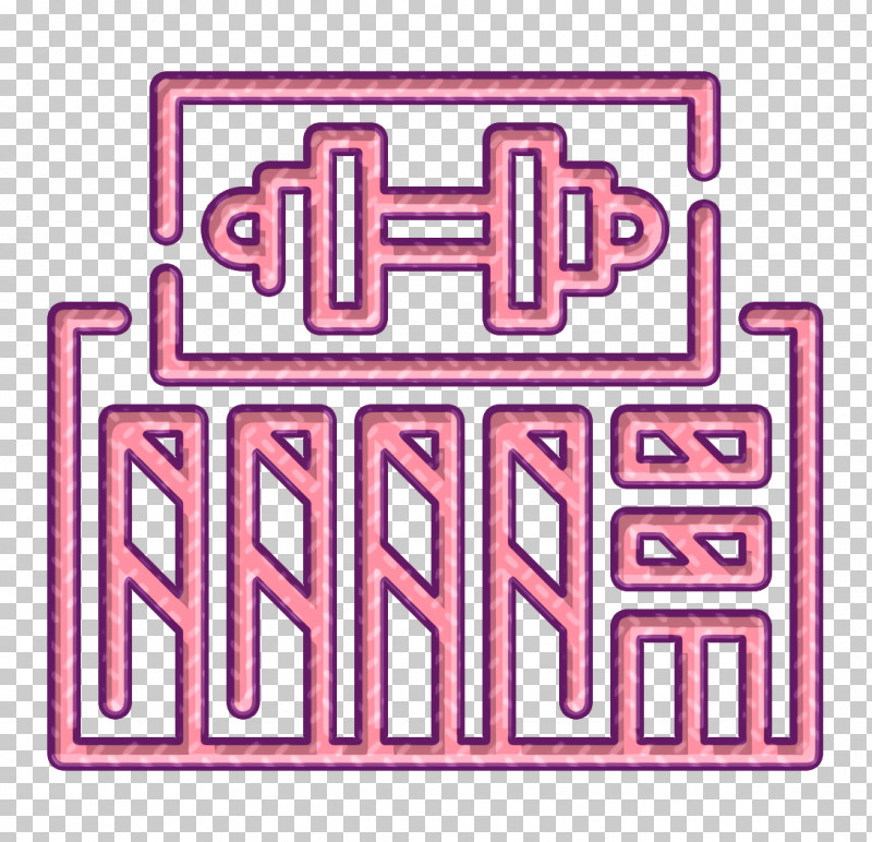 Gym Icon Building Icon PNG, Clipart, Building Icon, Gym Icon, Line, Pink, Rectangle Free PNG Download