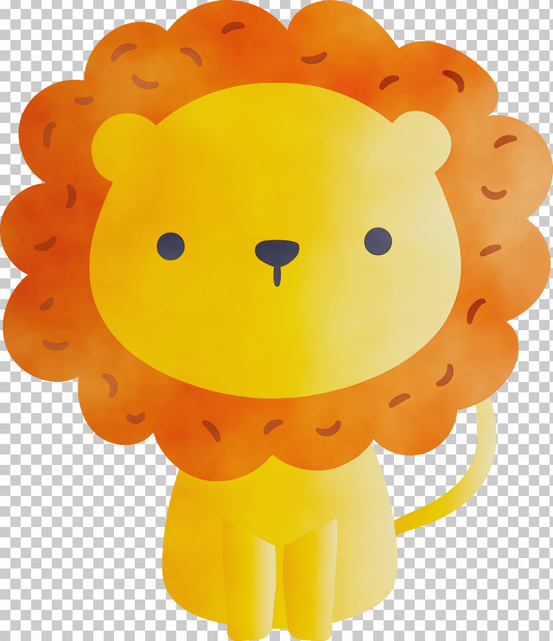 Yellow Cartoon Smile Lion PNG, Clipart, Cartoon, Lion, Paint, Smile, Watercolor Free PNG Download