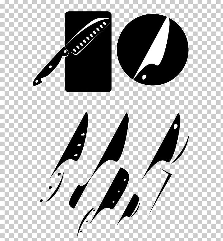 Knife Logo Brand Santoku Design PNG, Clipart, Angle, Behance, Black, Black And White, Brand Free PNG Download