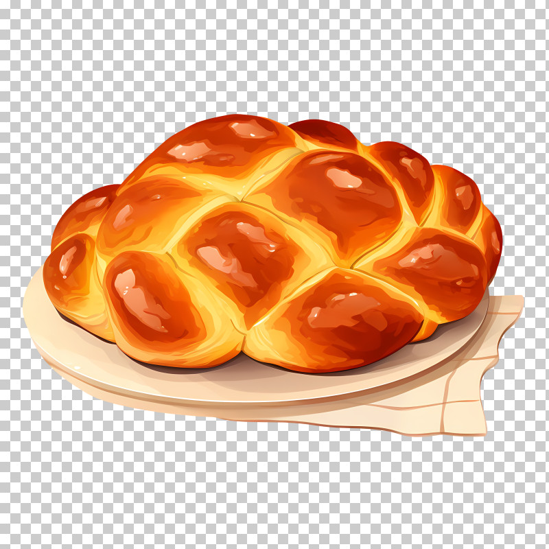 Challah Bread - Braided Loaf Of Bread Illustration PNG