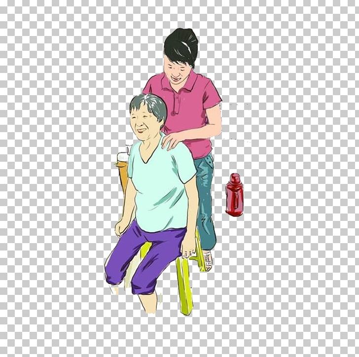 Parent Filial Piety Cartoon Illustration PNG, Clipart, Art, Boy, Caring, Caring For The Elderly, Child Free PNG Download