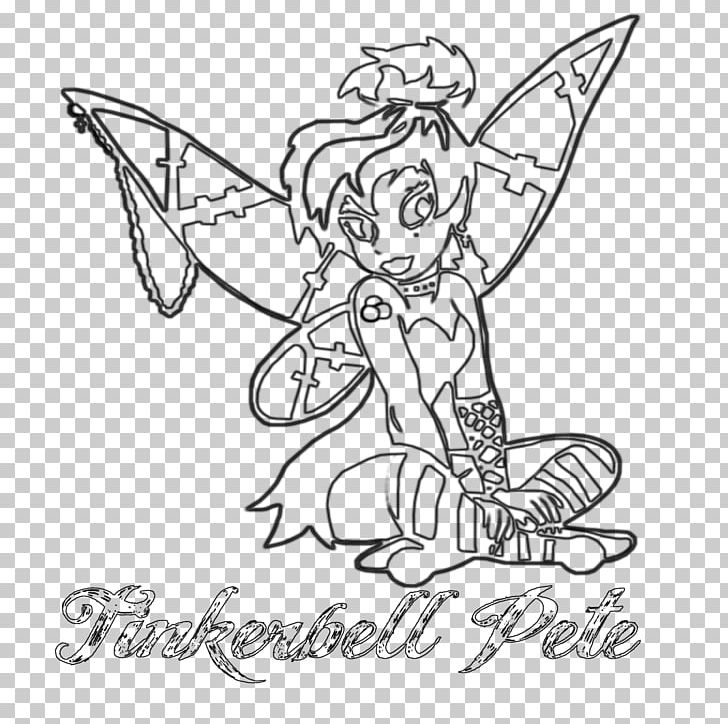 Tinker Bell Peter Pan Drawing Line Art PNG, Clipart, Angle, Art, Artwork, Black And White, Cartoon Free PNG Download