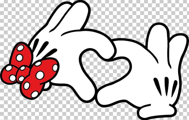 Download Mickey Mouse Minnie Mouse Hand Heart T-shirt PNG, Clipart ...
