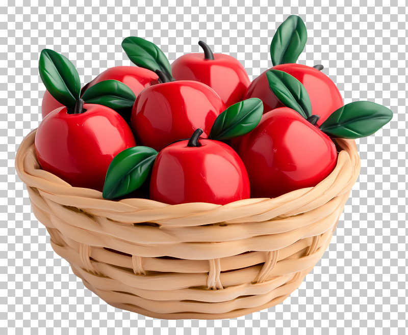 Apple Basket - Basket Of Red Apples PNG