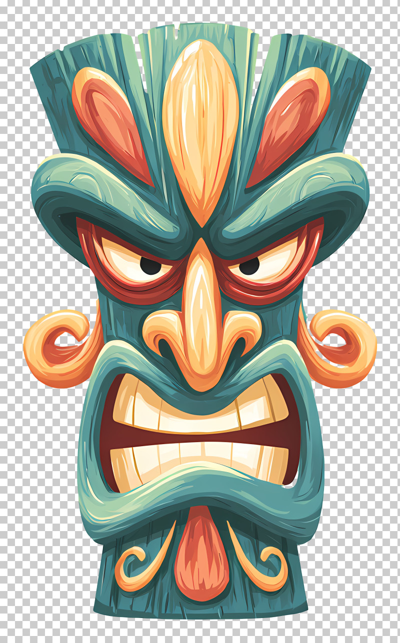 Tiki Mask - Colorful Tiki Mask PNG