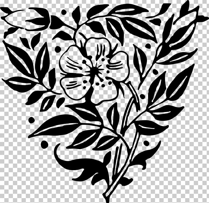 Flower Art Black And White Floral Design PNG, Clipart, Art, Artwork, Black, Black And White, Branch Free PNG Download