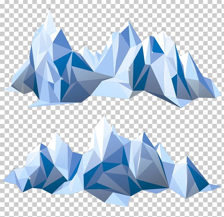 Polygon Mountain Geometry Iceberg PNG, Clipart, Angle, Art Paper, Blue, Geometric Shape, Glacier Free PNG Download
