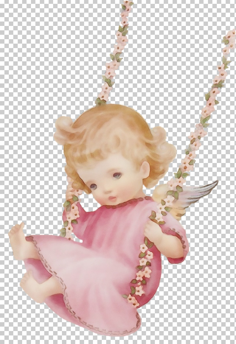 Pink Swing Pendant Angel Jewellery PNG, Clipart, Angel, Chain, Child, Doll, Figurine Free PNG Download