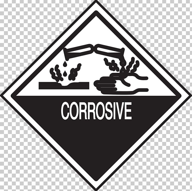 HAZMAT Class 8 Corrosive Substances Corrosion Label Sign PNG, Clipart, Black, Black And White, Combustibility And Flammability, Corrosion, Corrosive Free PNG Download