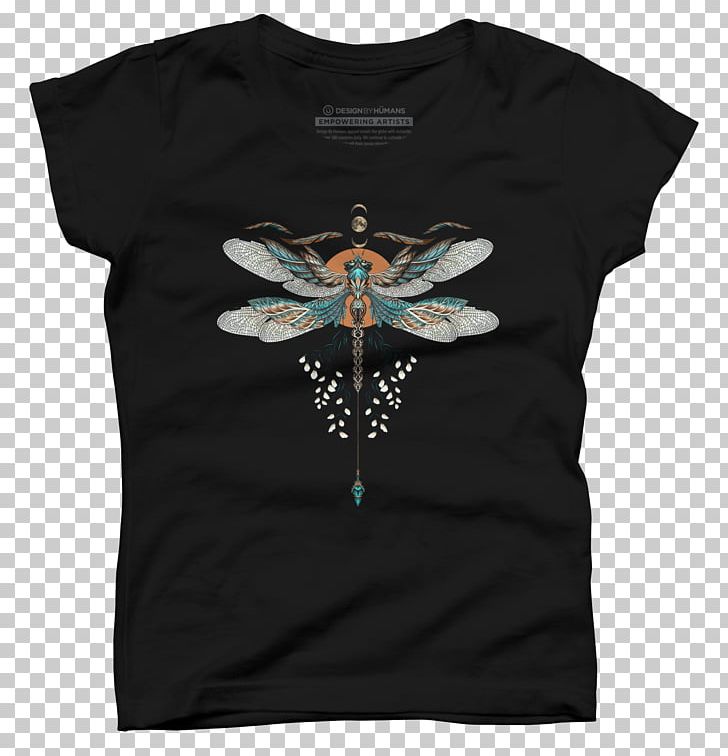 T-shirt Sleeve Brand Turquoise Black M PNG, Clipart, Black, Black M, Brand, Clothing, Dragonfly Free PNG Download
