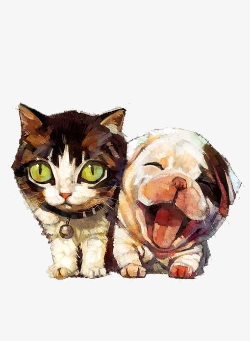 Hand-painted Animals Dogs And Cats PNG, Clipart, Animal, Animals, Animals Clipart, Animals Clipart, Cartoon Free PNG Download