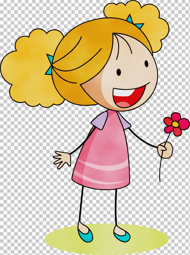 Cartoon Happy Pleased Smile PNG, Clipart, Cartoon, Cute, Flower, Happy, Little Girl Free PNG Download