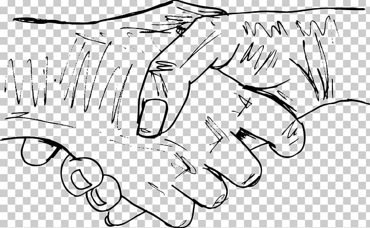 black and white handshake drawing