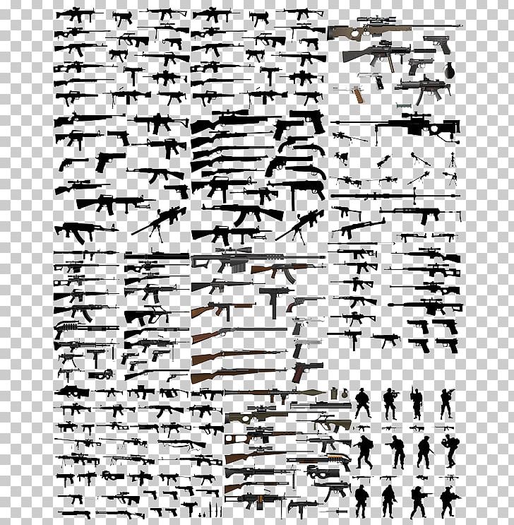 Firearm Weapon Machine Gun PNG, Clipart, Agricultural Machine, Angle, Black And White, Download, Encapsulated Postscript Free PNG Download