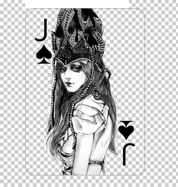 Fashion Illustration Playing Card Jack Spades PNG, Clipart, Ace, Ace Of Spades, Art, Black And White, Card Game Free PNG Download