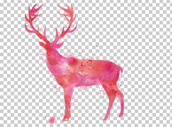 Deer Watercolor Painting Drawing PNG, Clipart, Animals, Antler, Art, Beautiful, Chinese Free PNG Download