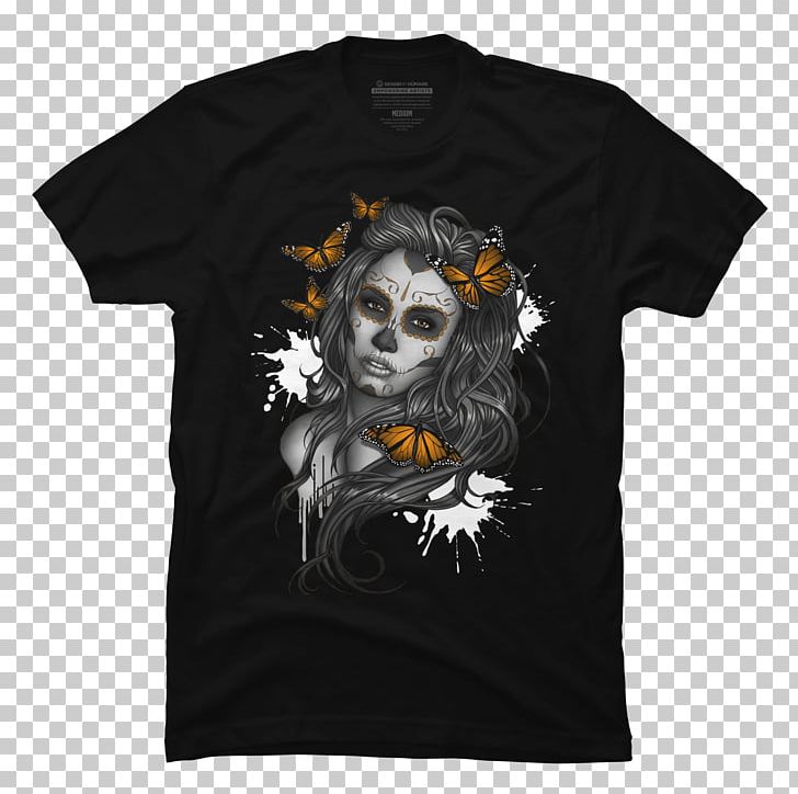 La Calavera Catrina Day Of The Dead Skull Drawing PNG, Clipart, Active Shirt, Art, Black, Brand, Calavera Free PNG Download