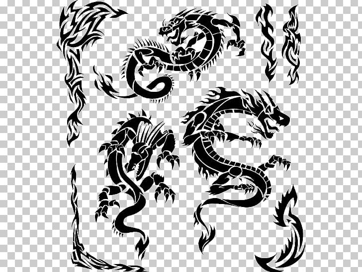 japanese dragon tattoo tribal