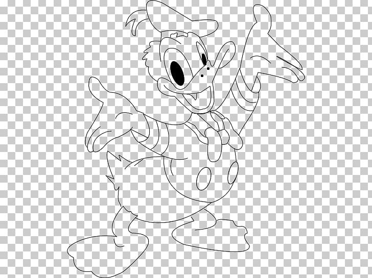 Donald Duck Black And White Drawing Coloring Book PNG, Clipart, Arm, Art, Artwork, Black, Black And White Free PNG Download