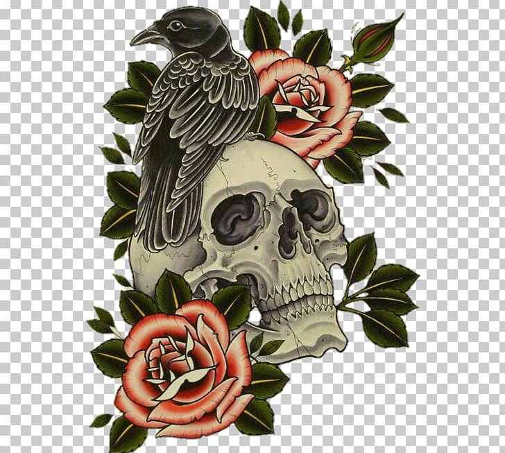 Tattoo Flash Human Skull Symbolism Calavera PNG, Clipart, Art, Bird, Blackandgray, Bone, Comic Free PNG Download