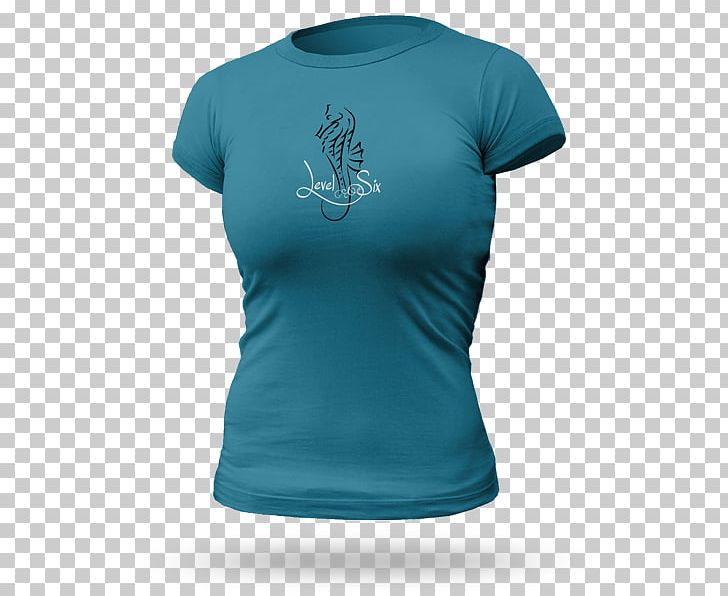 T-shirt Sleeve Neck Font PNG, Clipart, Active Shirt, Aqua, Blue, Electric Blue, Neck Free PNG Download