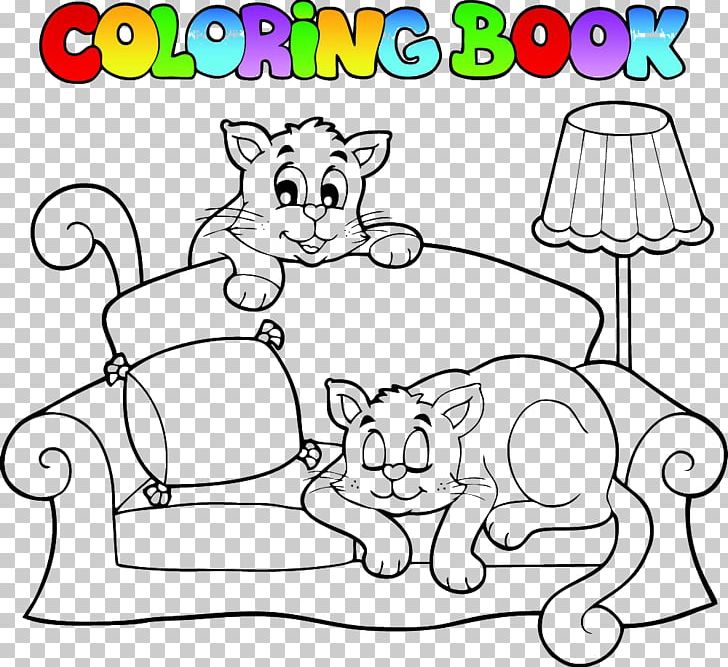 Cat Couch Coloring Book PNG, Clipart, Carnivoran, Cartoon, Cat, Cat Like Mammal, Child Free PNG Download